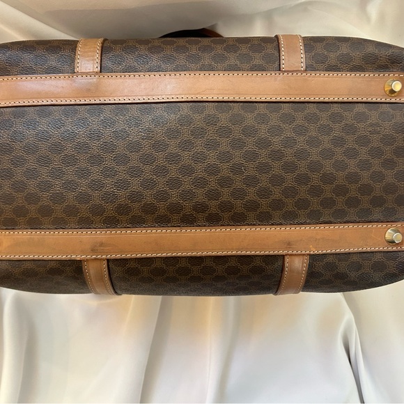 Celine Macadam Boston Triomphe coated canvas and leather handbag. - Picture 8 of 12